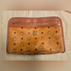 MCM Cognac and Brown Clutch Purse
